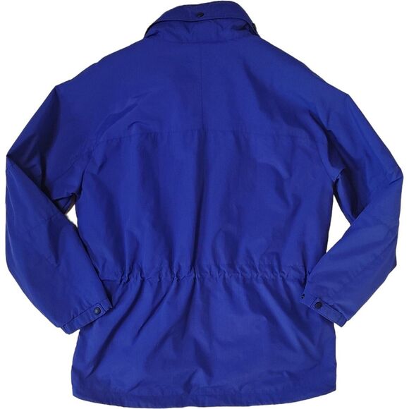 Eddie Bauer Rain Wind Polartec Coat Blue Women's Size Med Zip Snap Hood - Picture 3 of 11
